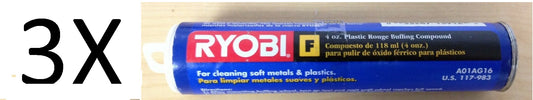 3X Ryobi 4 oz. Plastic Rouge Buffing Compound Tubes (Type "F")