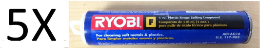5X Ryobi 4 oz. Plastic Rouge Buffing Compound Tubes (Type "F")