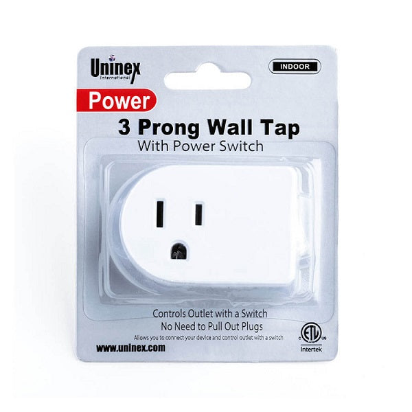 3 Prong Grounded Wall Tap with Power Switch