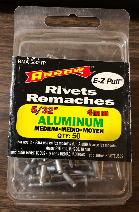 Arrow Fastener RMA 5/32 IP Medium Aluminum 5/32-Inch (4mm) Rivets (50-Pack)