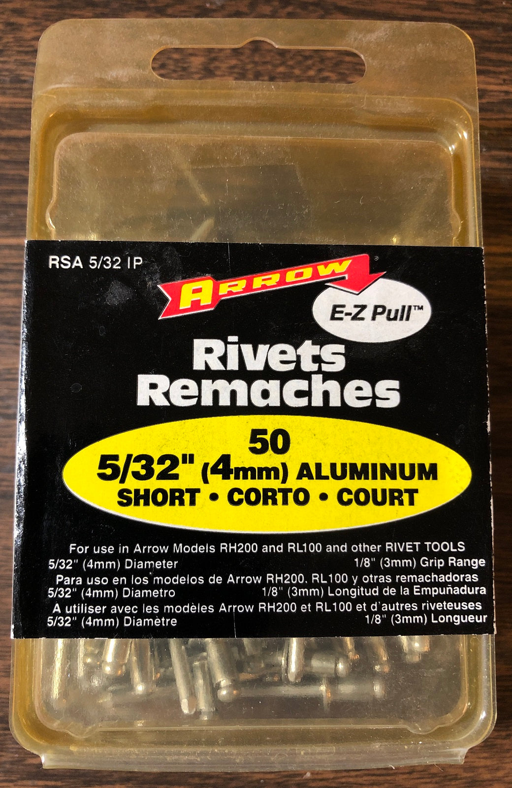 Arrow Fastener RSA 5/32 IP Short Aluminum 5/32-Inch (4mm) Rivets (50-Pack)