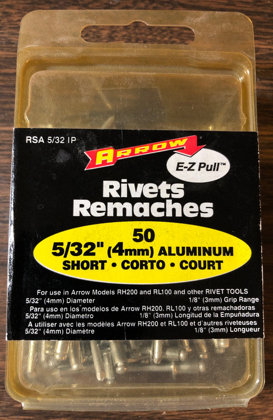 Arrow Fastener RSA 5/32 IP Short Aluminum 5/32-Inch (4mm) Rivets (50-Pack)