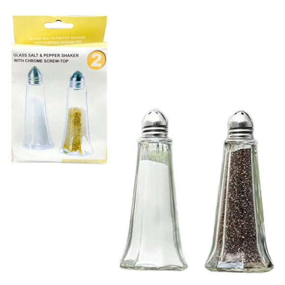 Tapered Glass Salt and Pepper Shaker Set