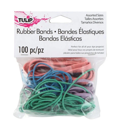 100 Count Rubber Bands in Assorted Colors/Sizes