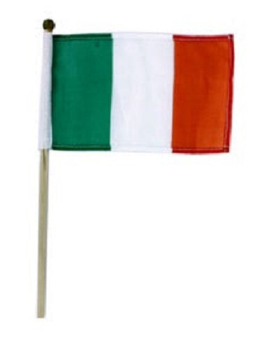 Irish Flag (4" x 6") on 9.5" Wooden Pole