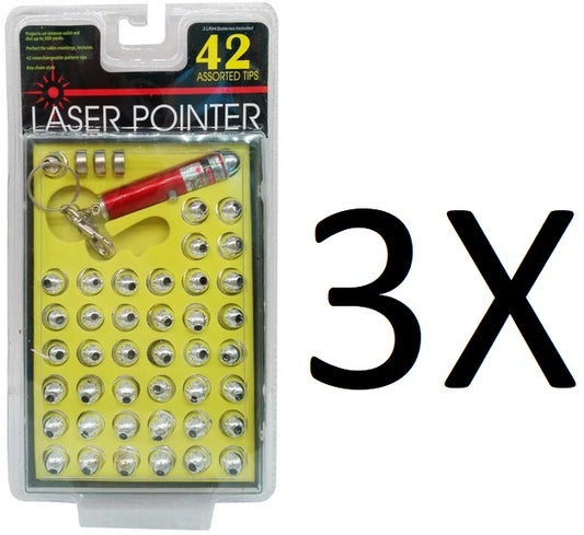 42-Head Keychain Laser Pointer Kit Batteries Included (set of 3)
