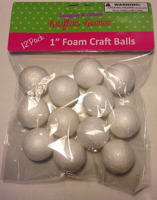 3X 12 Pack 1" Foam Craft Balls (36 balls)