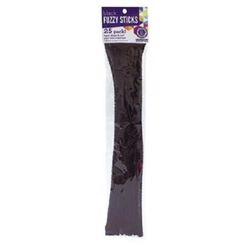 25 Pack Black Fuzzy Craft Strips