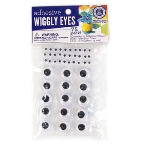 75 Pack Adhesive Wiggly Eyes