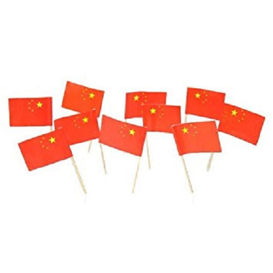 100 Chinese China Flag Toothpicks