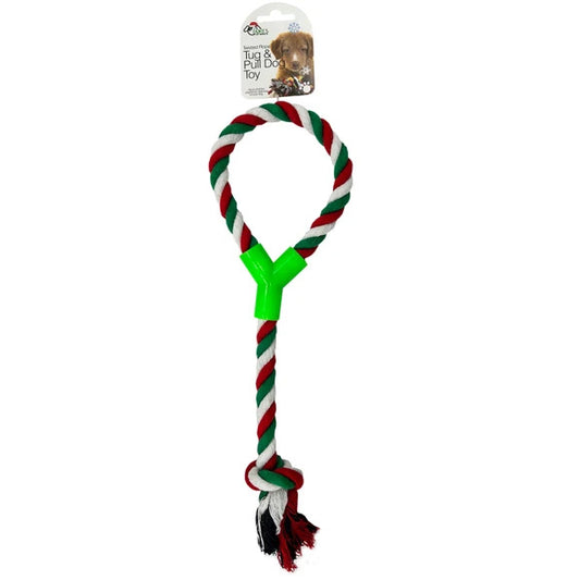 15" Twisted Rope Tug and Pull Dog Toy with Handle