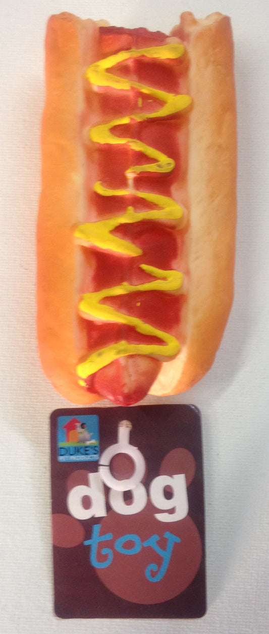 Hot Dog with Bite Squeaking Dog Toy