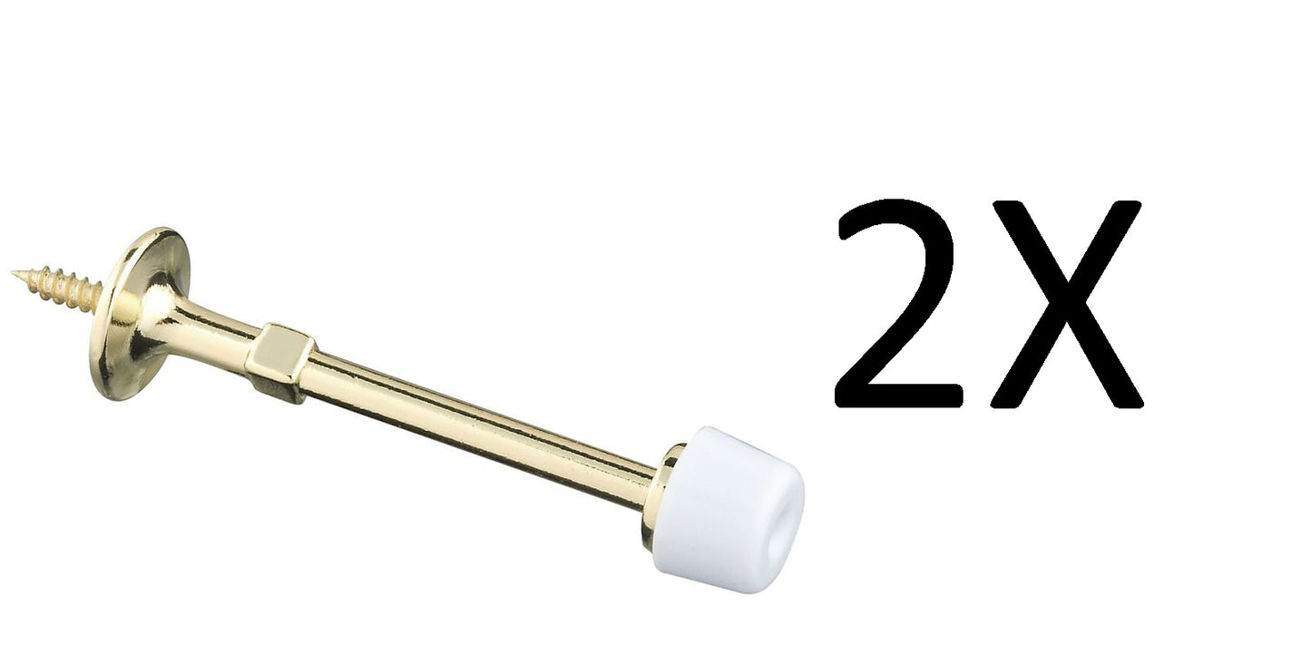 2X Stanley 57-1010 Rigid Doorstops 3 Inch Bright Brass