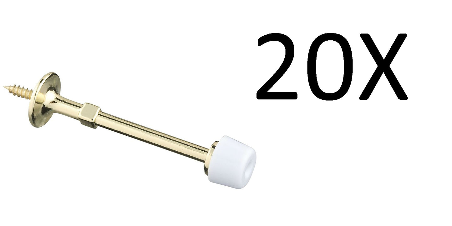 20X Stanley 57-1010 Rigid Doorstops 3 Inch Bright Brass