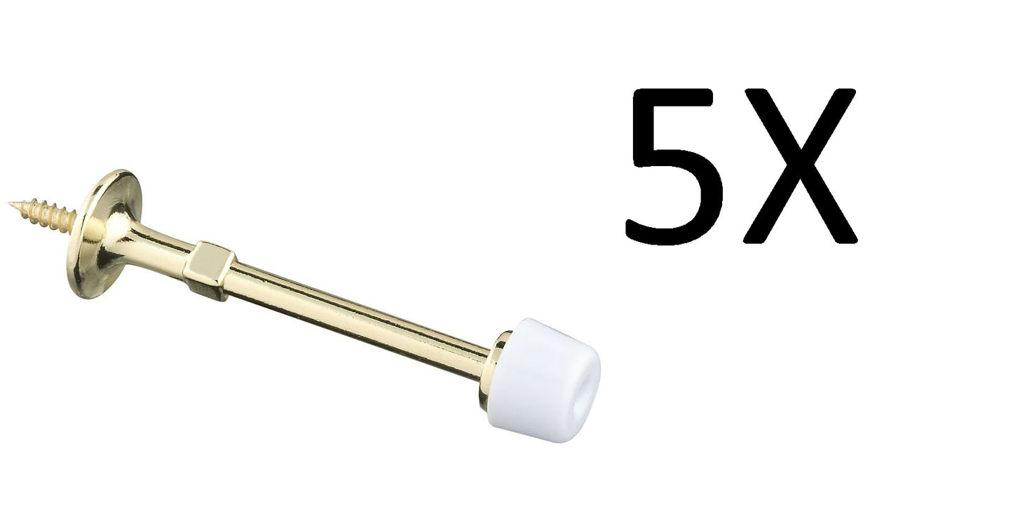 5X Stanley 57-1010 Rigid Doorstops 3 Inch Bright Brass