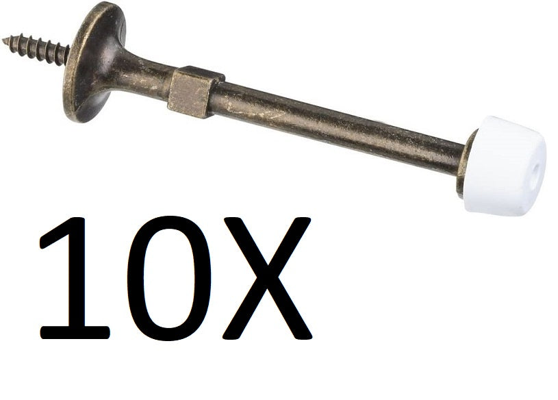 10X Stanley 57-1015 Solid Doorstops 3 Inch Antique Brass