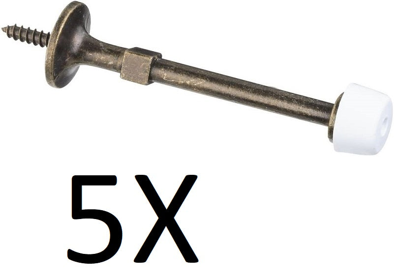 5X Stanley 57-1015 Solid Doorstops 3 Inch Antique Brass