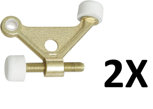 2X Stanley 57-1030 (DP57-1030) Hinge Pin Doorstops In Bright Brass