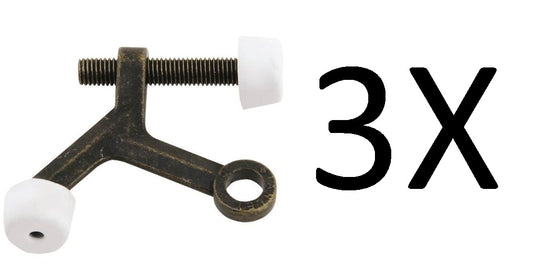 3X Stanley 57-1035 (DP57-1035) Hinge Pin Doorstops In Antique Brass