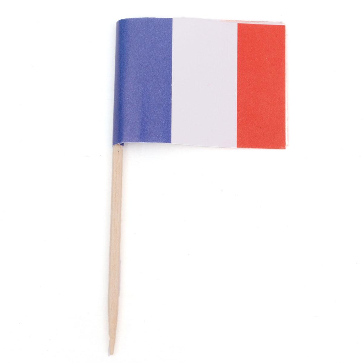 100 French France Flag Toothpicks