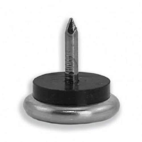 4 Nickel Base 1-1/16" Metal Nail-on Glides for Wood Furniture Chairs/Tables
