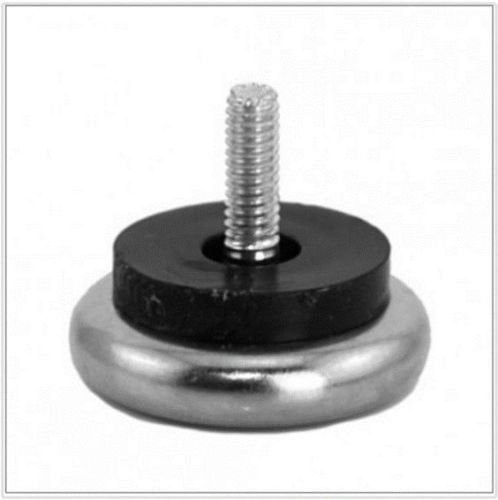 4 Adjustable 1/2" Stem Threaded Nickel Base Glide Levelers (1/4"-20)