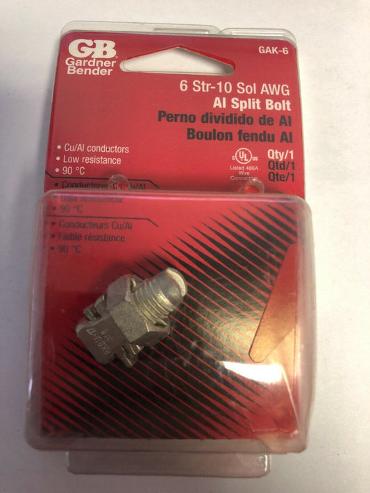 Gardner Bender GAK-6 6 Str-10 SOL AWG Solid Aluminum Split Bolt Connector