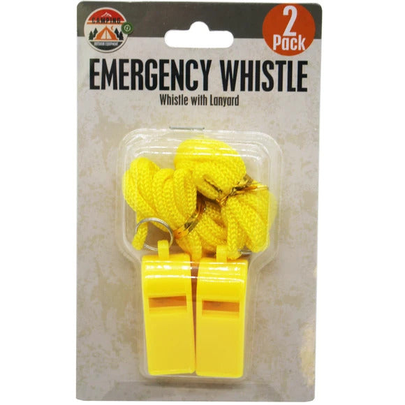 2 Pack Emergency Whistles with Lanyard