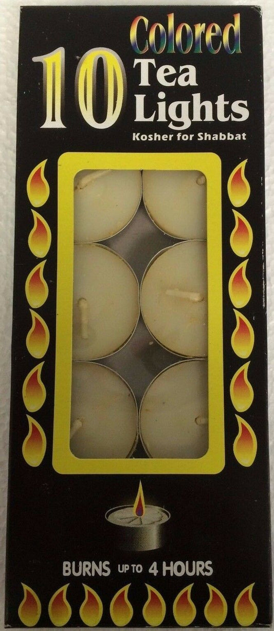 10 Beige Tea Light Candles