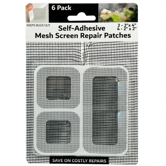 6 Pack Self-Adhesive Mesh Screen Repair Patches