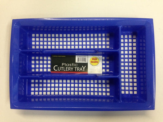 Plastic Cutlery Tray - 4 Sections with Mesh Bottom