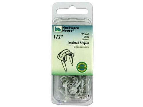 White Insulated 1/2" inch Staples (Pack of 25)