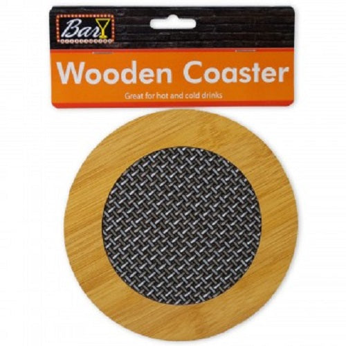Wooden Coaster with Basketweave Pattern