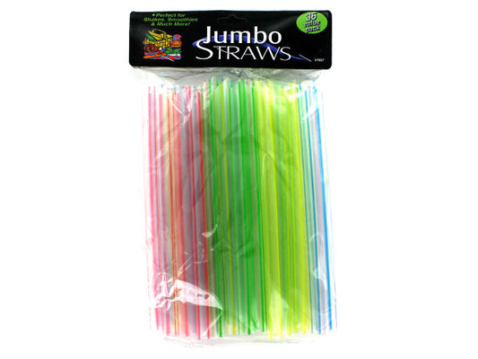 36 Colorful Jumbo 8" Straws