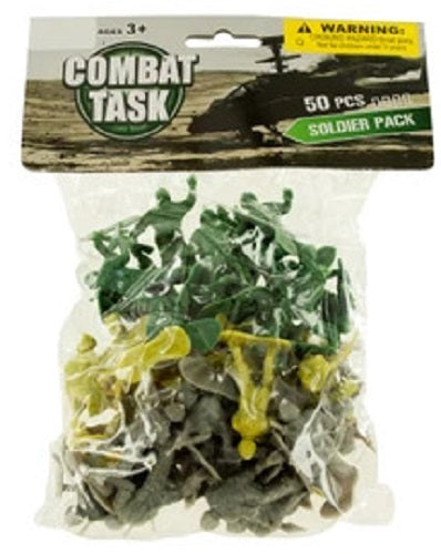 50-Piece Toy Army Soldiers Plastic Action Figures Playset