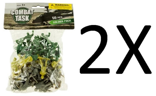 50-Piece Toy Army Soldiers Plastic Action Figures Playset (two sets)
