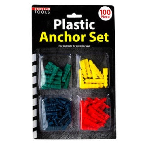 100 Pack Plastic Wall Anchors for Concrete/Brick/Drywall/Sheetrock