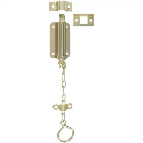 National Hardware N155-762 V862 Reversible Chain Bolt in Bright Brass 3 Inch
