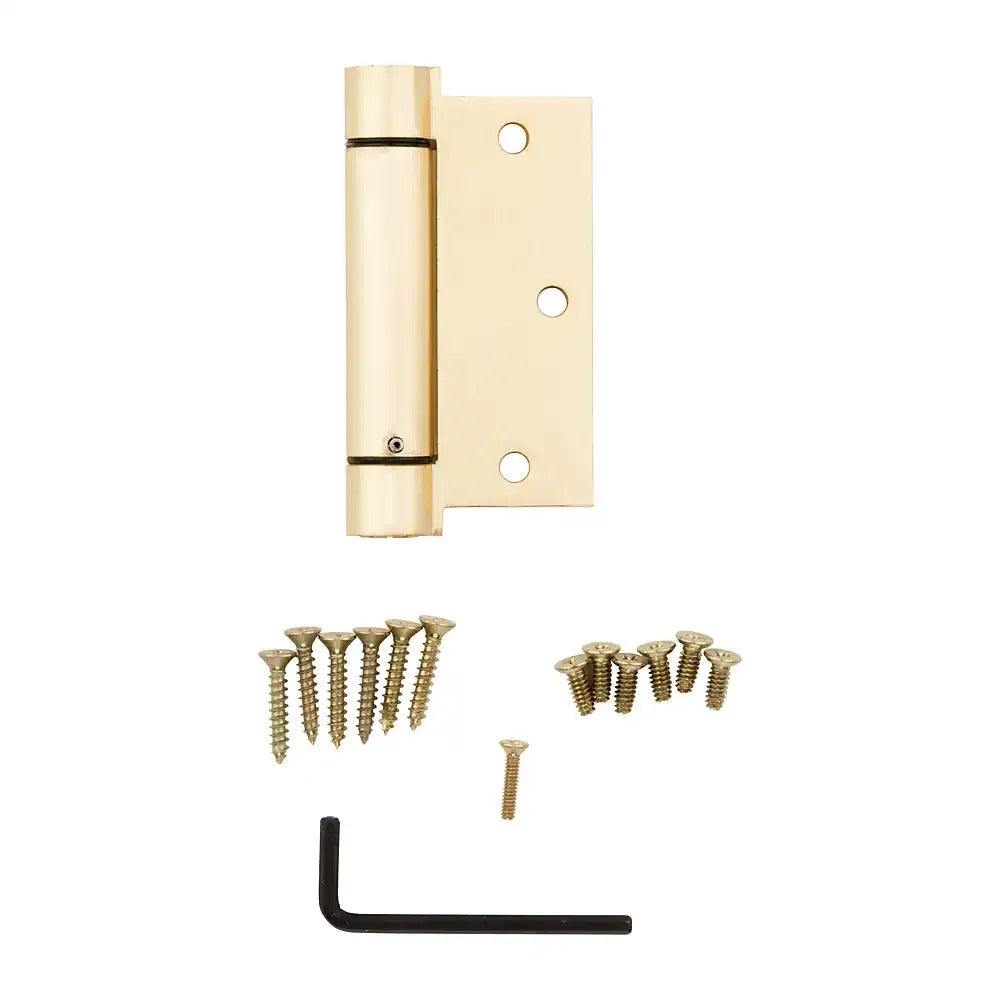 National Hardware N184-556 Spring Door Hinge 3-1/2 Inch Square Corner Brass