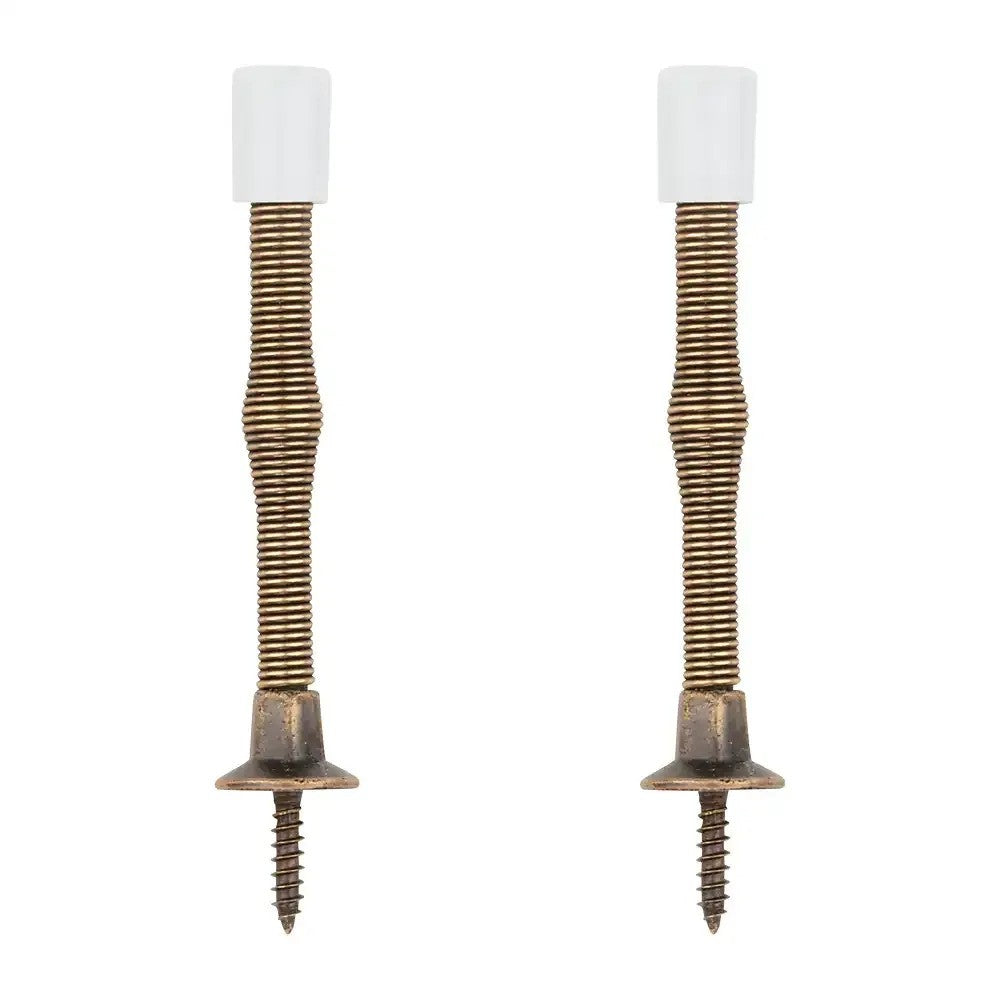 National Hardware N187-617 3" Antique Brass Finish Spring Doors Stops (2 pk)