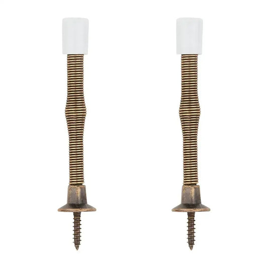 National Hardware N187-617 3" Antique Brass Finish Spring Doors Stops (2 pk)