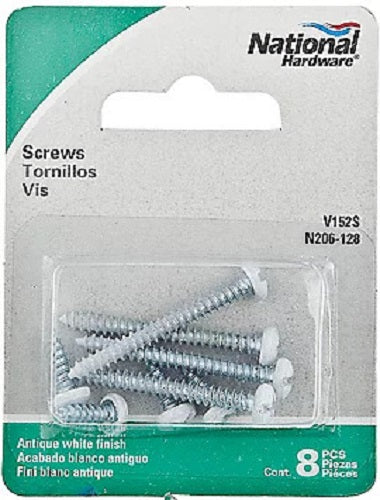 National Hardware Ornamental Bracket Screw Set Antique White 8 Pack