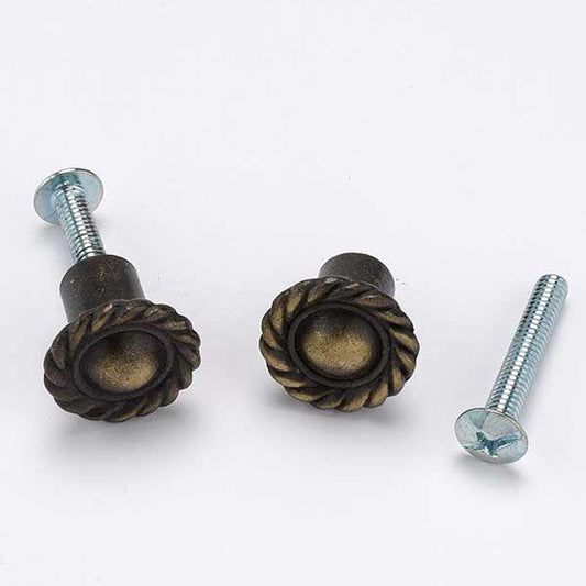 National Hardware N213-504 Decorative Knobs 3/4 in Steel Brass 2 Pack