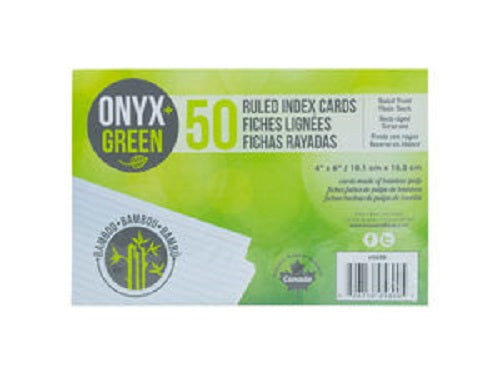 50 Pack 4" x 6" Ruled Bamboo Paper Index Cards