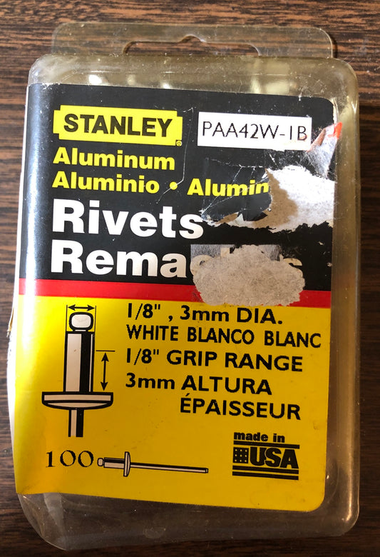 NOS Stanley PAA48-1B 1/8" Aluminum Blind Rivets (100 Pack)