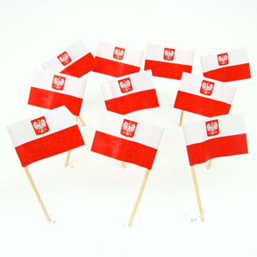 200 Polish Poland Flag Toothpicks