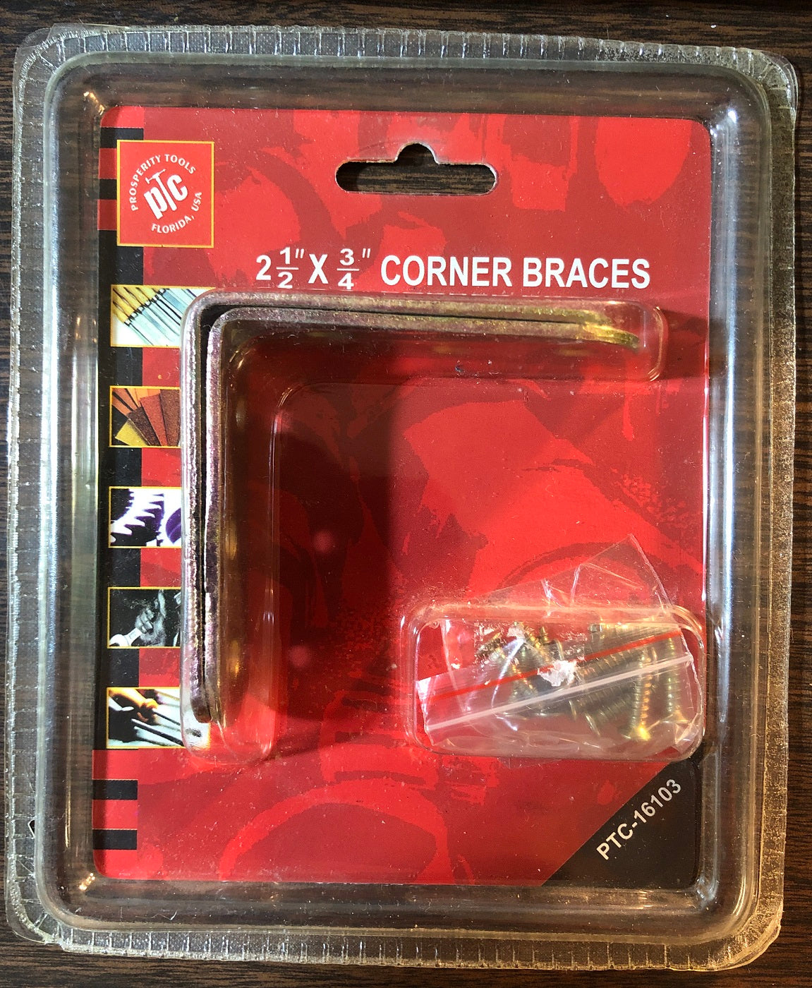 Corner Brace 2.5" x 3/4" with Screws (Set of 2)