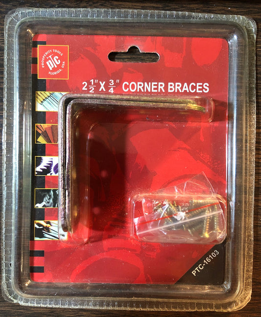 Corner Brace 2.5" x 3/4" with Screws (Set of 2)
