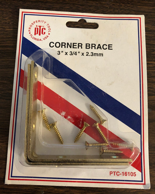 Corner Brace 3" x 3/4" with Screws (Set of 2)
