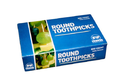 Royal Round Wood Wooden Toothpicks (800 Ct Box)